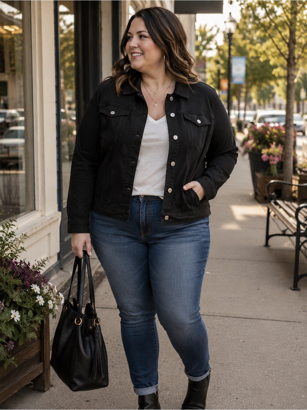 Torrid Black Jean Jacket Size 5 US 5X Plus Stretch Classic Trucker